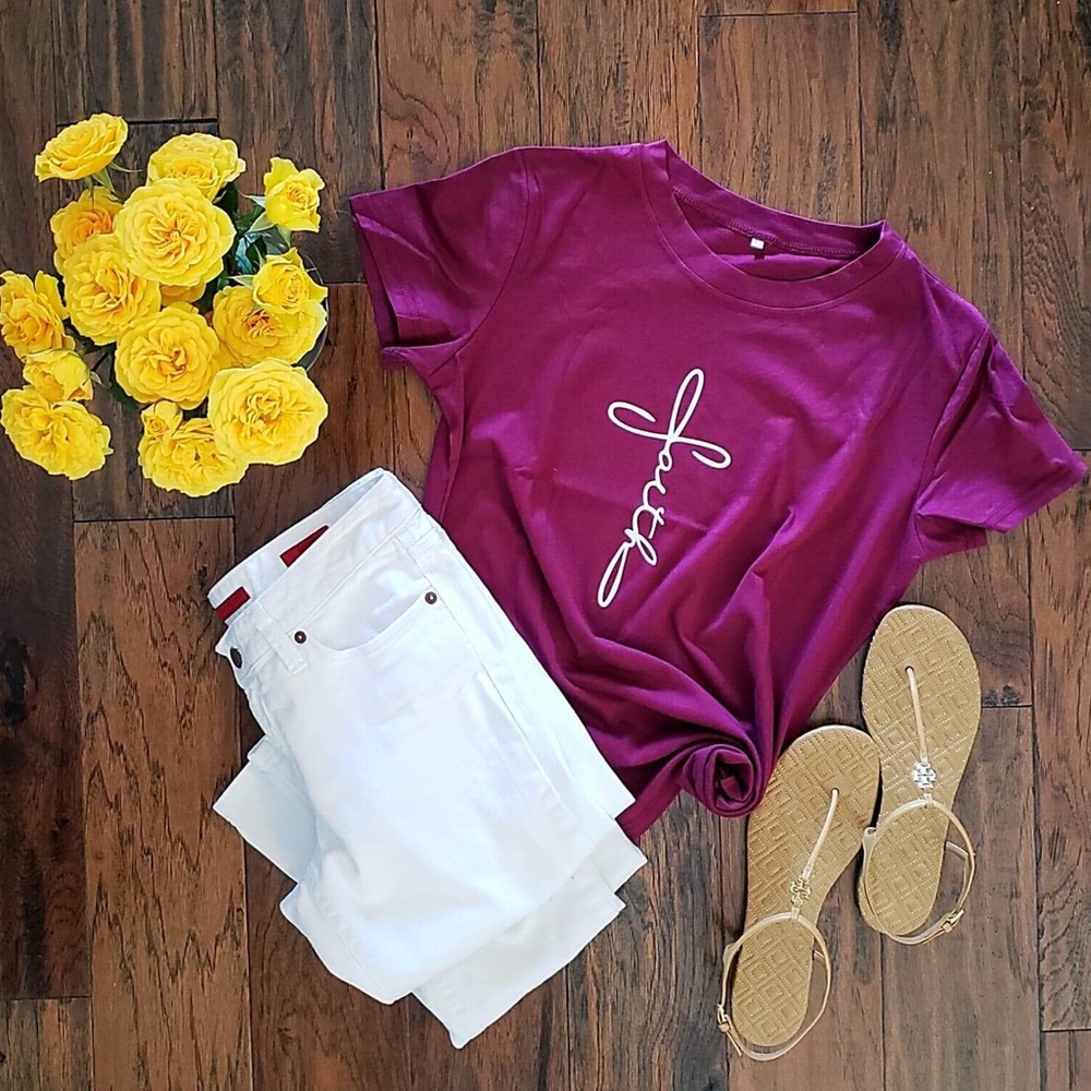 Maroon Faith super soft t shirt